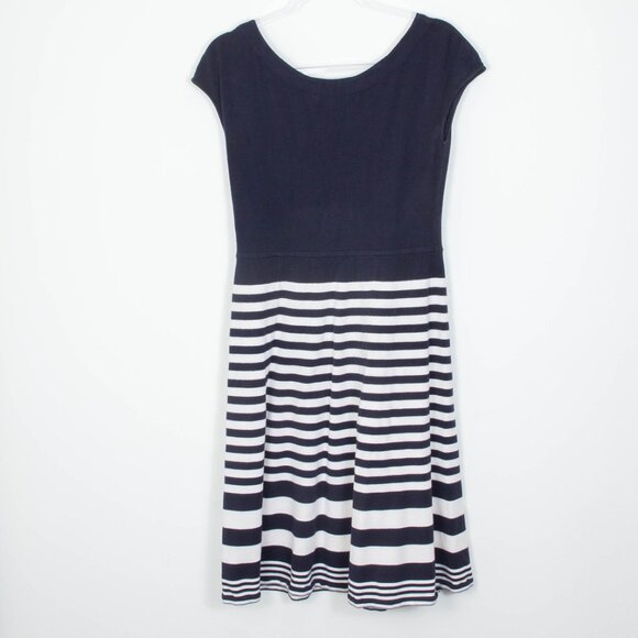 Boden Womens Harriet A-Line Striped Cap Sleeve Knit Midi Dress Size 8 Navy White - Picture 8 of 11